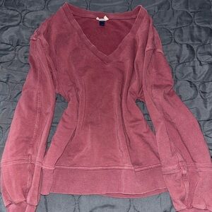maroon V cut sweatshirt/sweater